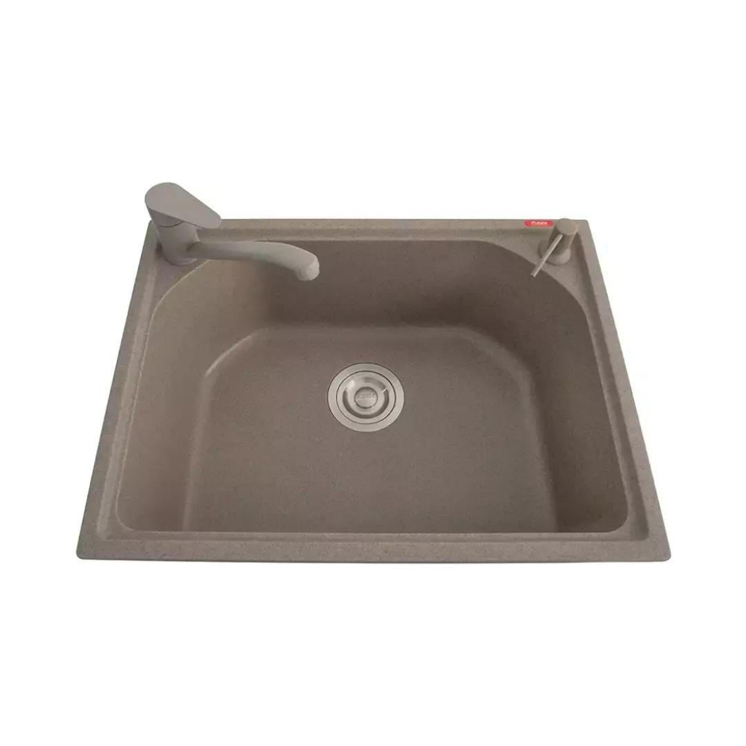 Futura Quartz Sink Natural Quartz Designer Series FS 2318 NQ ( 23 x 18 inches ) - Light Grey
