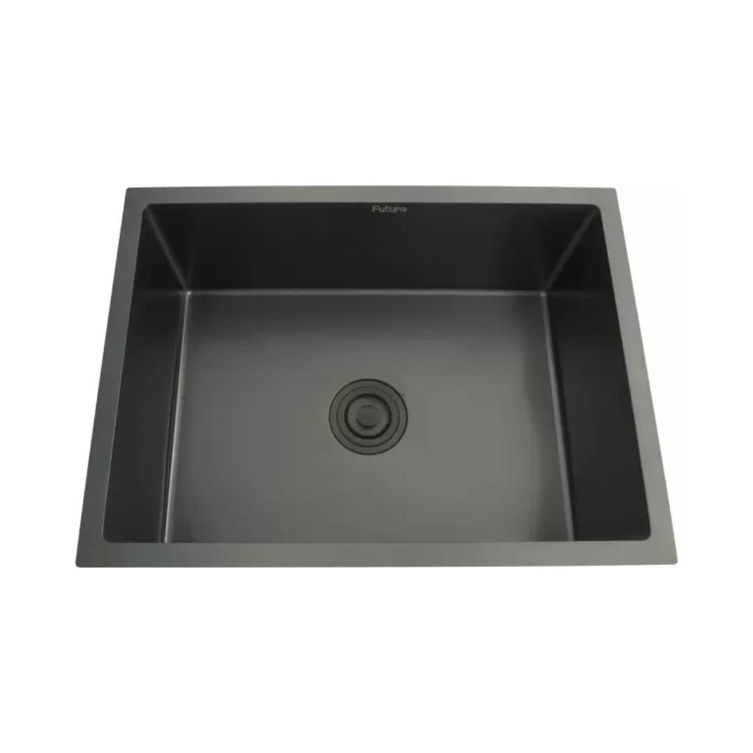 Futura Stainless Steel Sink Hand Carved Color Series SINGLE BOWL FS 2418 HM ( 24 x 18 inches ) - Black Satin