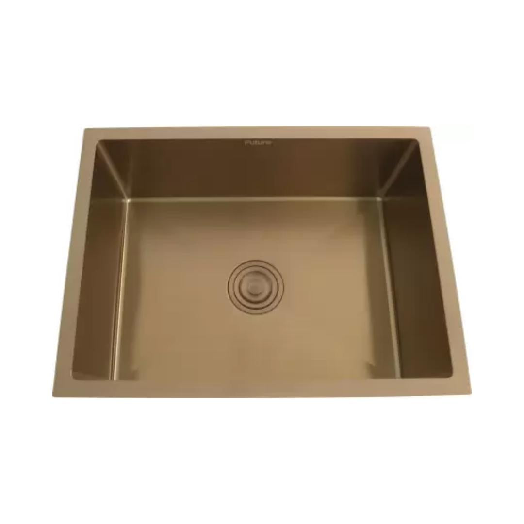 Futura Stainless Steel Sink Hand Carved Color Series SINGLE BOWL FS 2418 HM ( 24 x 18 inches ) - Rose Gold