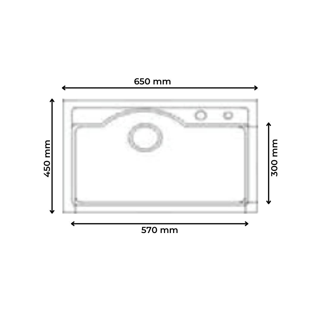 Futura Quartz Sink Natural Quartz Series FS 2618 NQ ( 26 x 18 inches ) - Black