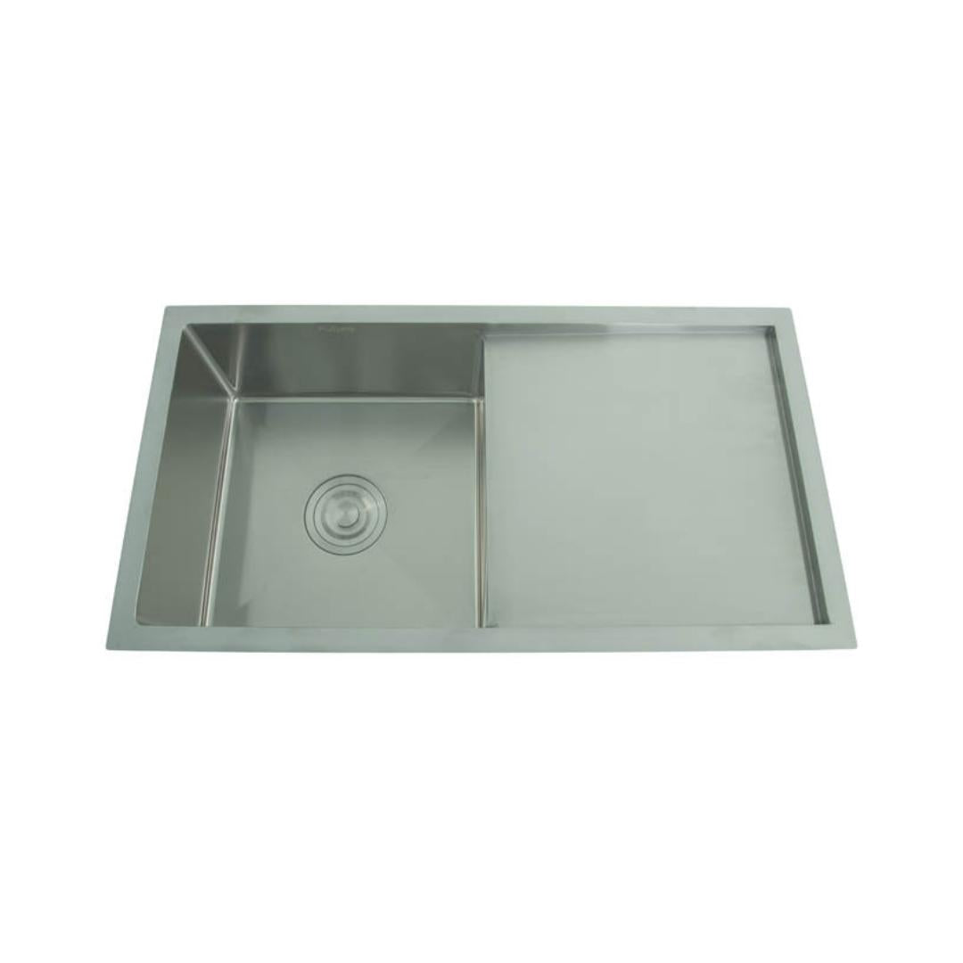 Futura Stainless Steel Sink Hand Carved Series SINGLE BOWL WITH DRAIN BOARD FS 2916 HM ( 29 x 16 inches ) - Brush