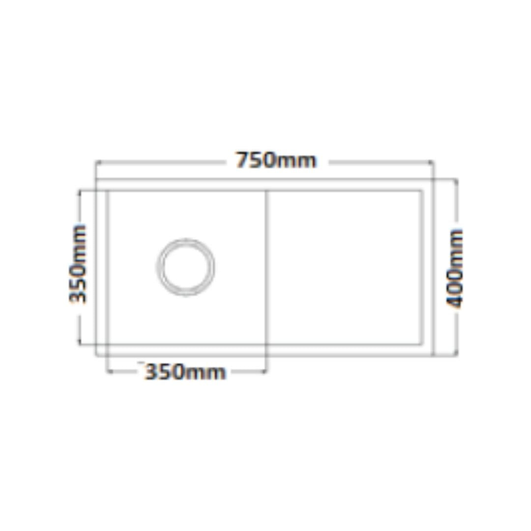 Futura Stainless Steel Sink Hand Carved Series SINGLE BOWL WITH DRAIN BOARD FS 2916 HM ( 29 x 16 inches ) - Brush