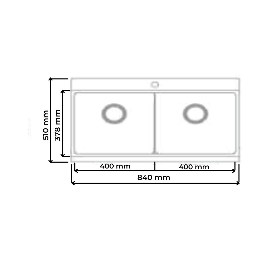Futura Stainless Steel Sink Sink with Lid DOUBLE BOWL FS 3320 GS ( 33 x 20 inches ) - Brush