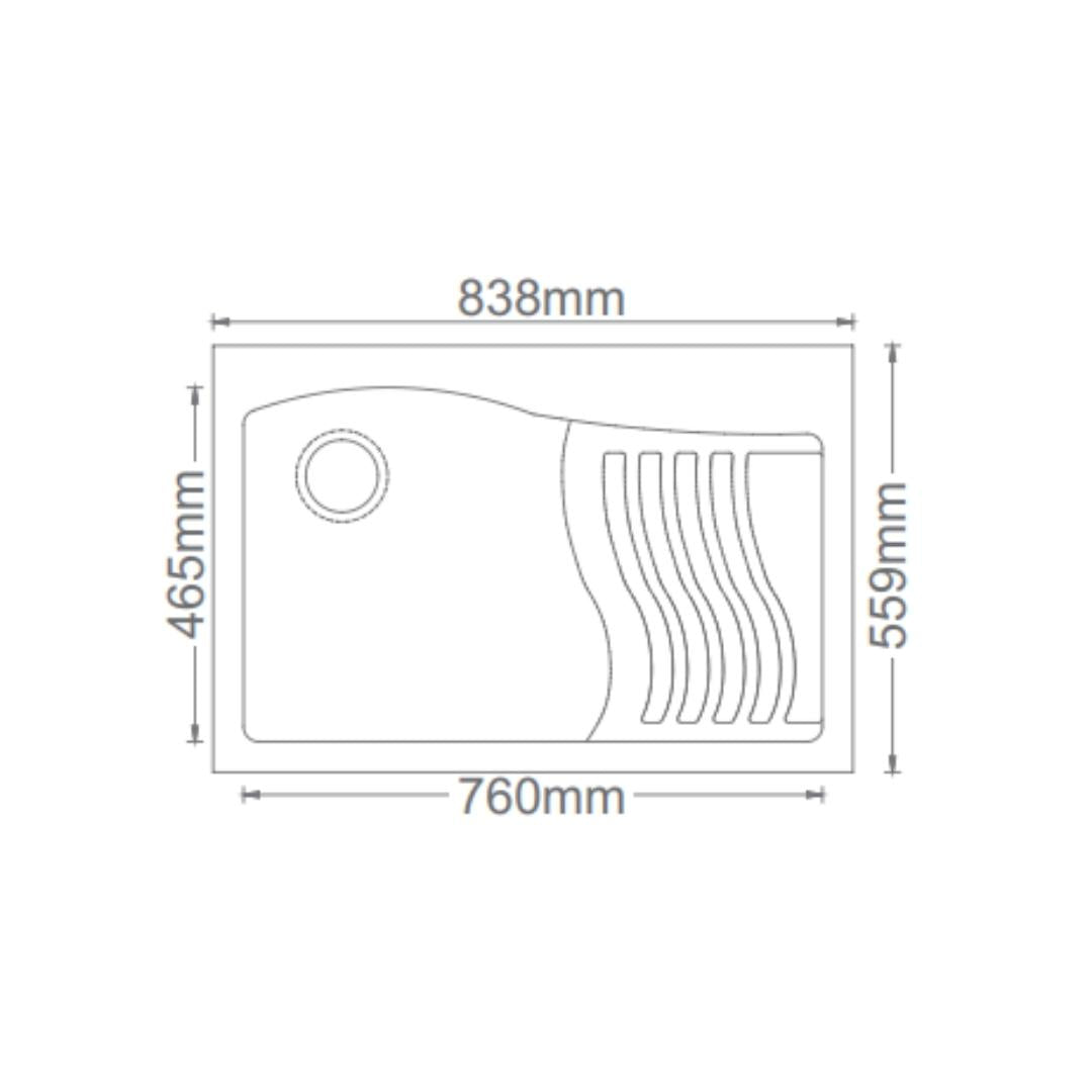 Futura Quartz Sink Natural Quartz Series FS 3322 NQ ( 33 x 22 inches ) - Grey