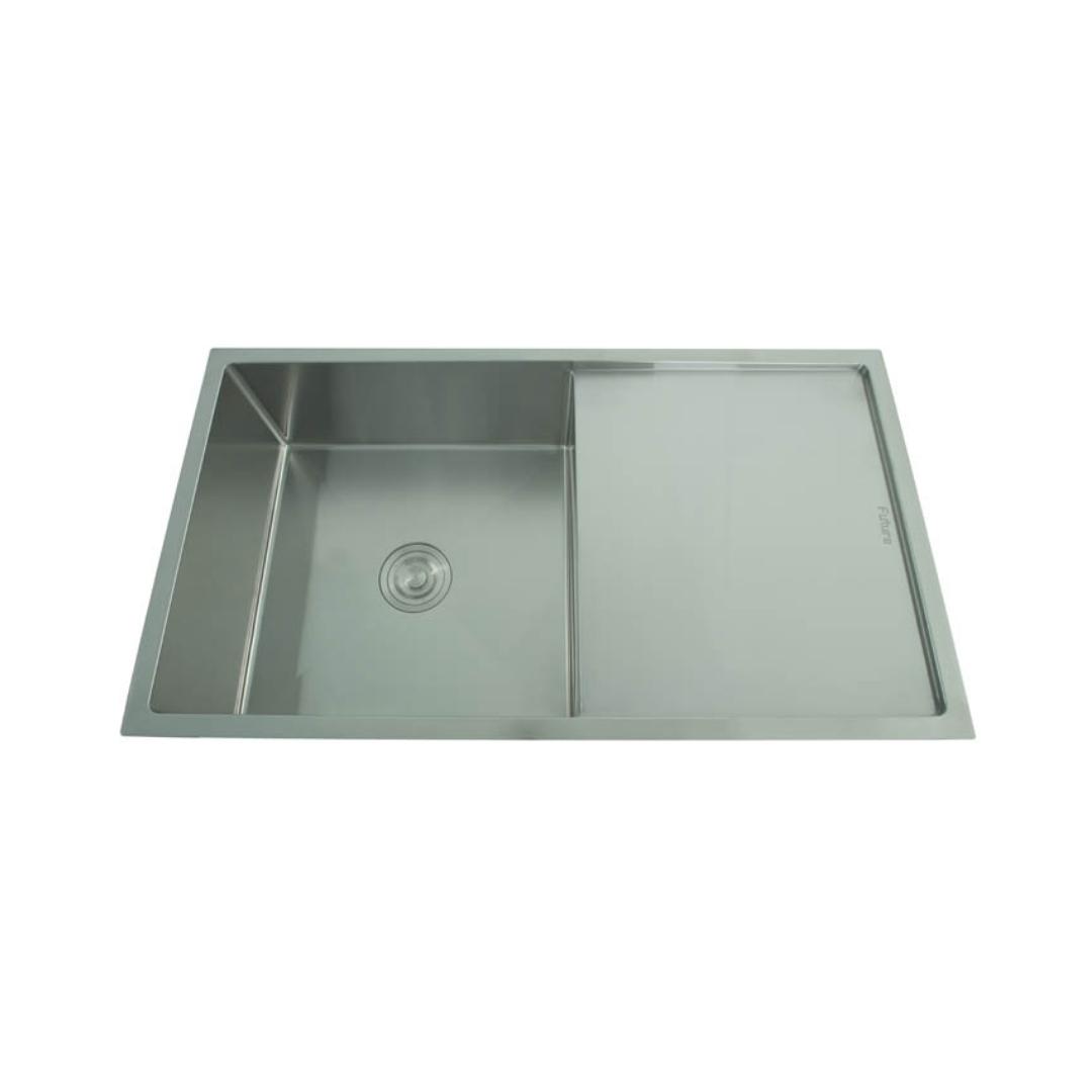 Futura Stainless Steel Sink Hand Carved Series SINGLE BOWL WITH DRAIN BOARD FS 3620 HM ( 36 x 20 inches ) - Brush