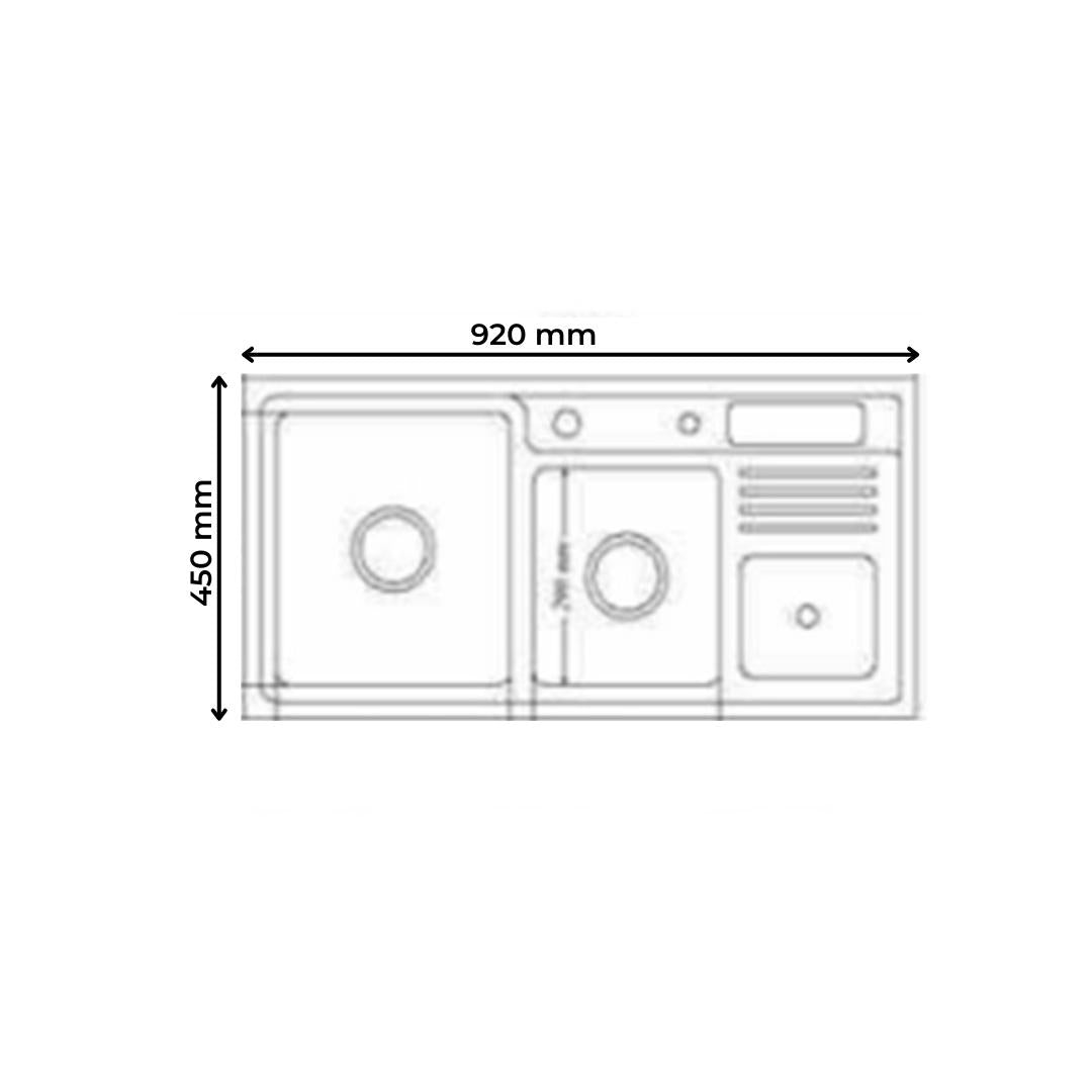Futura Quartz Sink Natural Quartz Series FS 3718 NQ ( 36 x 18 inches ) - Black