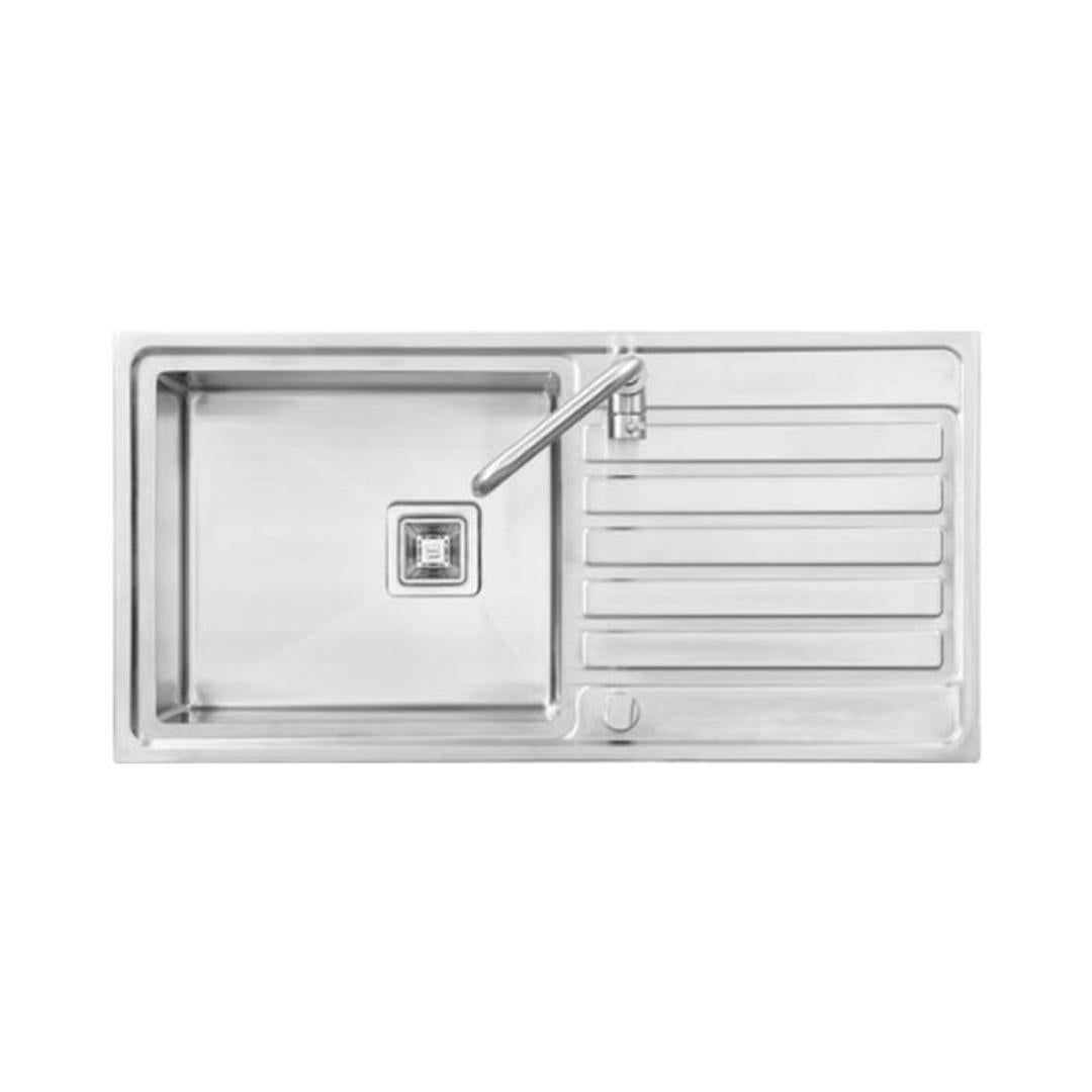 Futura Stainless Steel Sink Intelligent Series SINGLE BOWL WITH DRAIN BOARD FS 4020 IS ( 40 x 20 inches ) - Brush