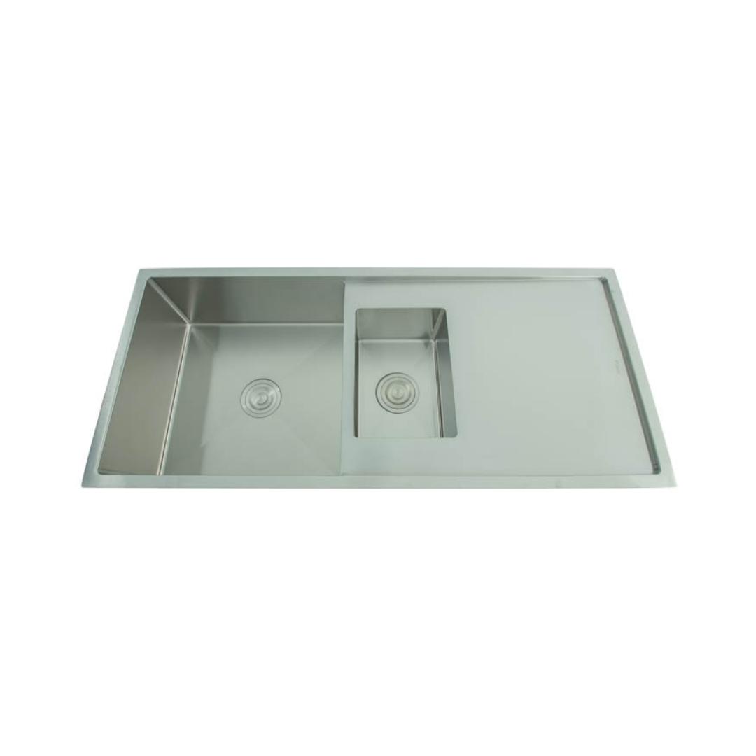 Futura Stainless Steel Sink Hand Carved Series 1.5 BOWL FS 4520 HM ( 45 x 20 inches ) - Brush