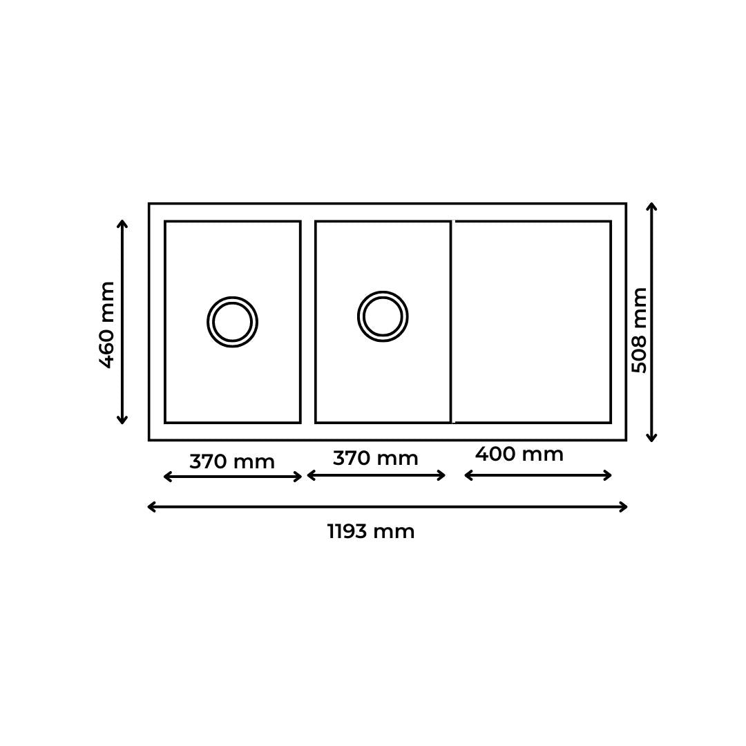 Futura Stainless Steel Sink Hand Carved Series DOUBLE BOWL WITH DRAIN BOARD FS 4720 HM ( 47 x 20 inches ) - Brush