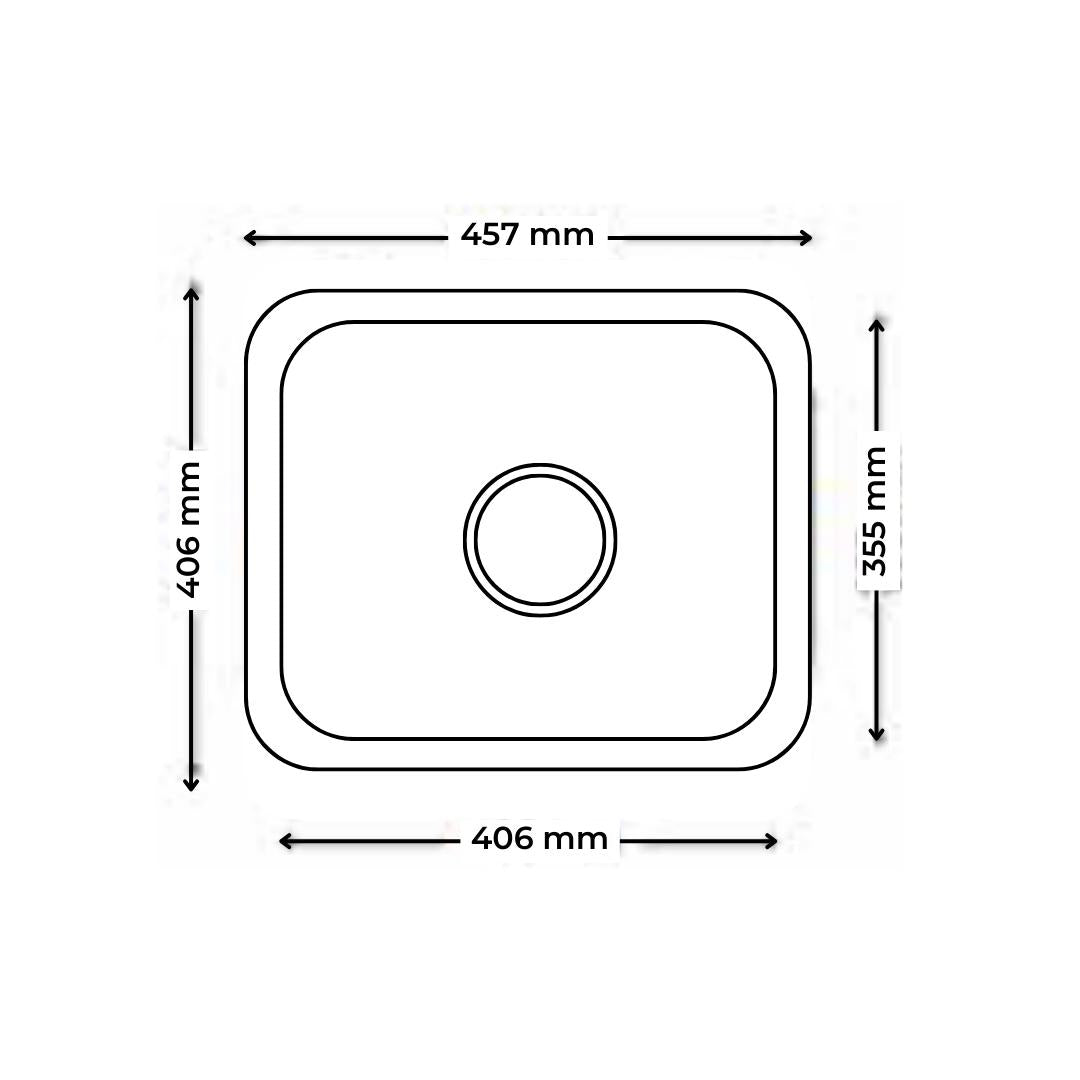 Futura Stainless Steel Sink Undermount Series SINGLE BOWL FS 501 ( 18 x 16 inches ) - Satin