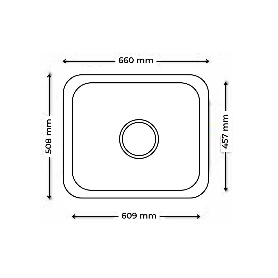 Futura Stainless Steel Sink Undermount Series SINGLE BOWL FS 502 AA ( 26 x 20 inches ) - Satin