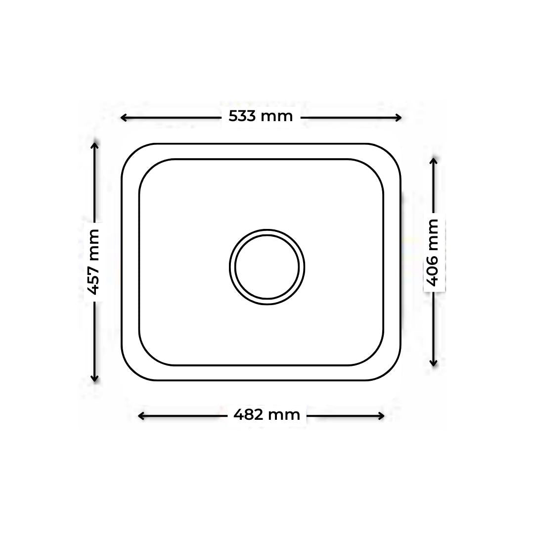 Futura Stainless Steel Sink Undermount Series SINGLE BOWL FS 502 ( 21 x 18 inches ) - Satin