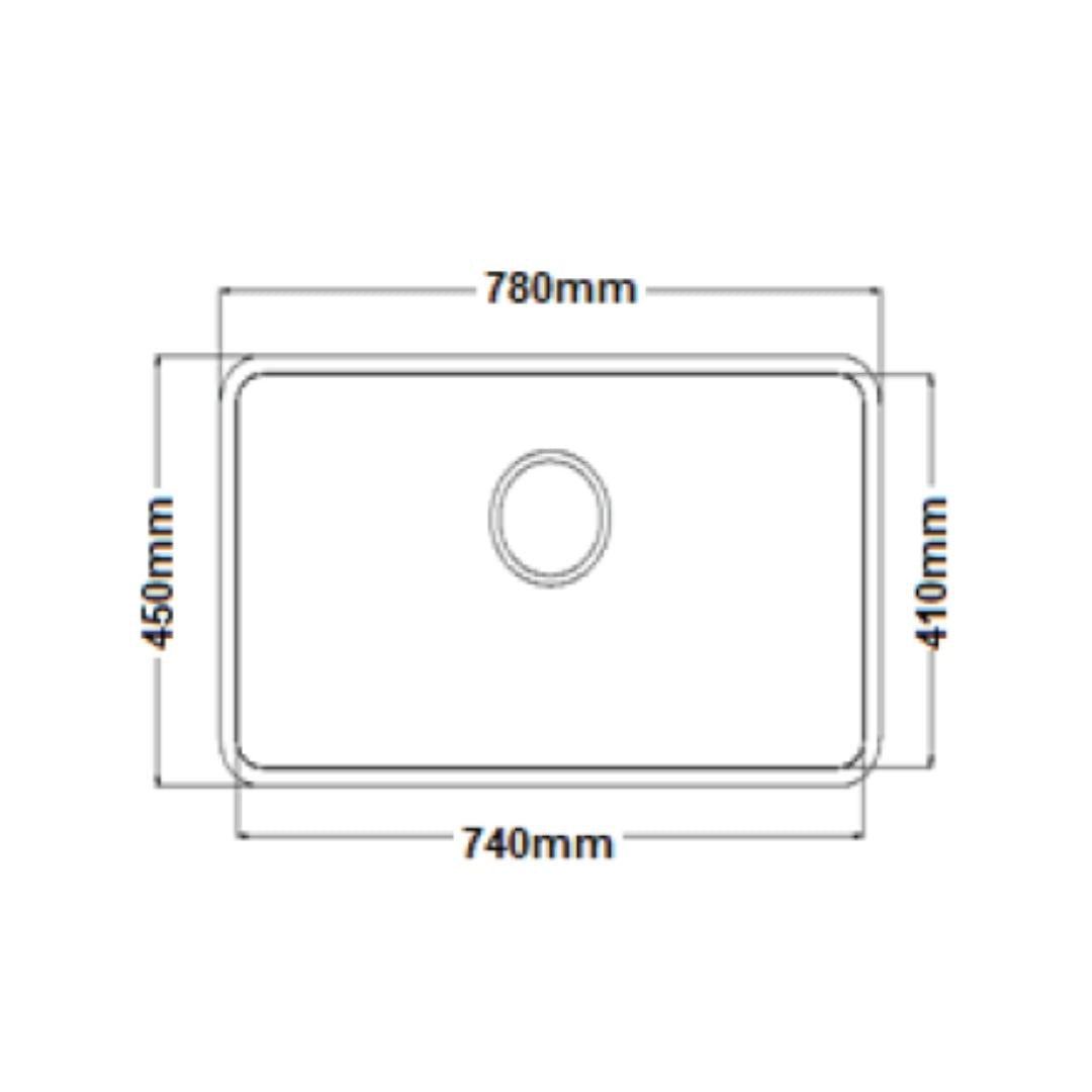 Futura Stainless Steel Sink Undermount Series SINGLE BOWL FS 503 ( 31 x 18 inches ) - Satin