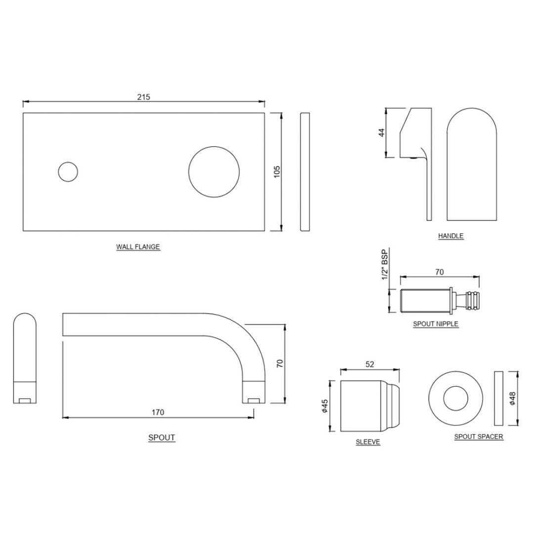 Jaquar Wall Mounted Basin Mixer Fusion FUS-CHR-29233NK - Chrome