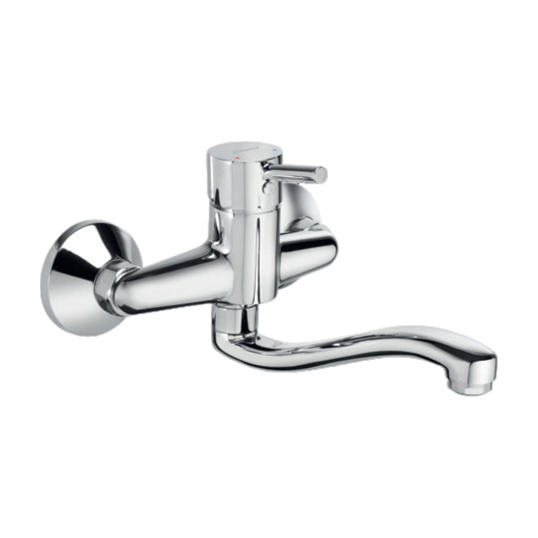 Parryware Wall Mounted Regular Kitchen Sink Mixer Agate Pro G3336A1 with Swinging Spout in Chrome Finish