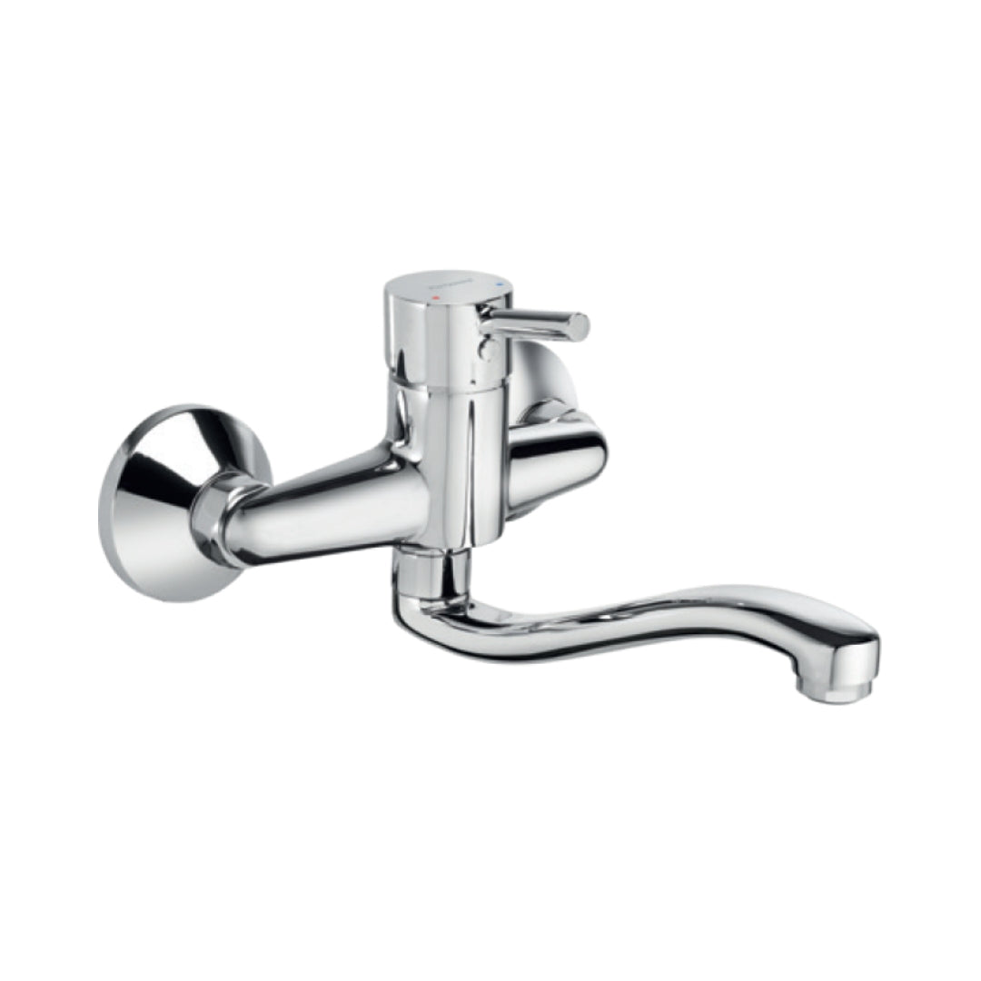Parryware Wall Mounted Regular Kitchen Sink Mixer Agate Pro G3336A1 with Swinging Spout in Chrome Finish