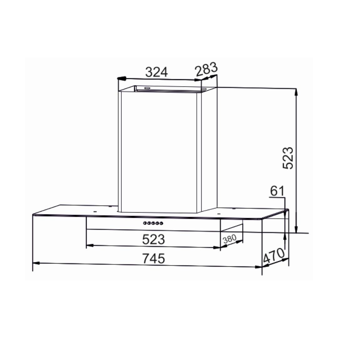 Carysil 90 cm Wall Mounted Chimney Wall Mounted Series GUSTO 90
