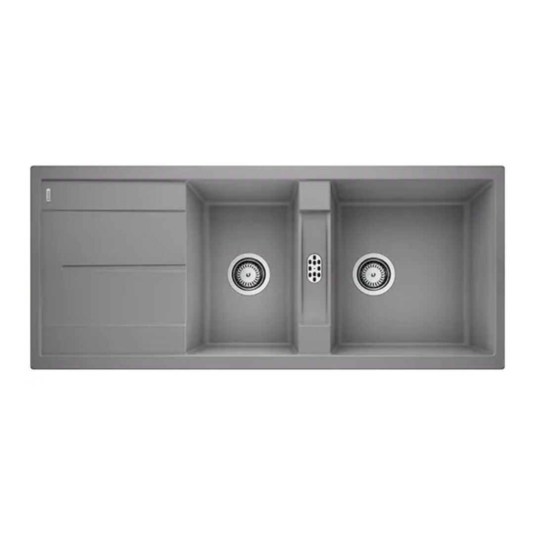 Hafele Silgranit Sink Blanco Metra BLANCO METRA 8 S SILGRANIT ( 46 x 20 inches )  -  Alu Metallic