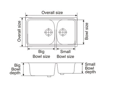 Nirali Quartz Sink Quartz Premium Range HARMONY LV 2 ( 34 x 19.5 inches )  -  White Granite