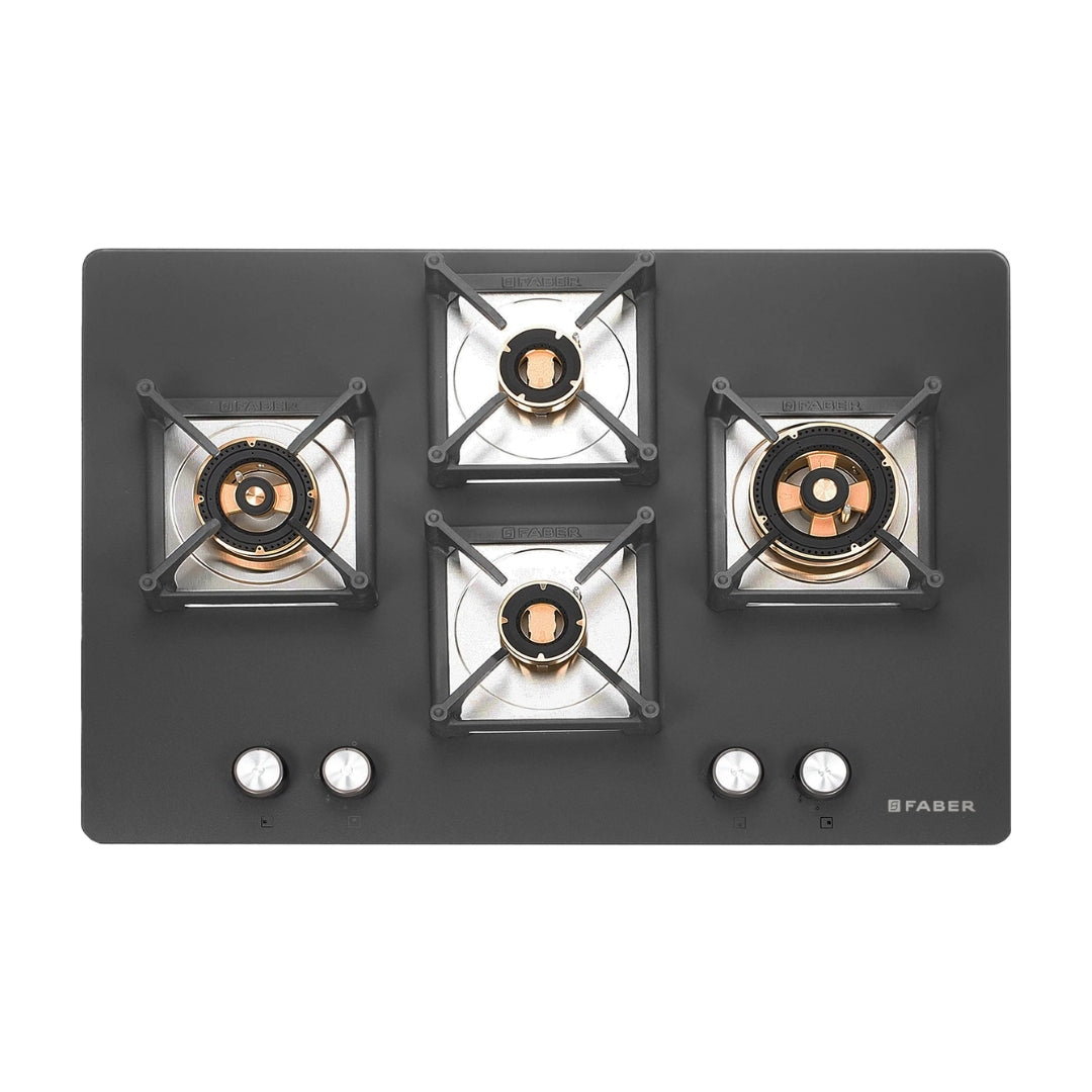 Faber 75 cm Wall Mounted Chimney Charm Series HOOD CHARM BLDC HC SC FL BK IN 75 T + Faber 75 cm 4 Burner Hob Bella Series BELLA HT 754 BR AI