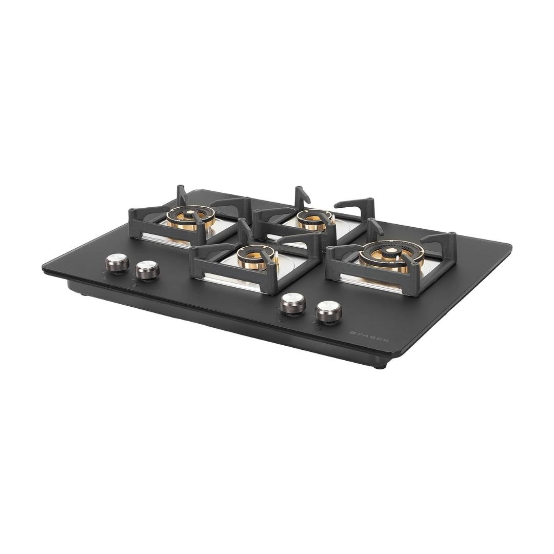 Faber 75 cm Wall Mounted Chimney Charm Series HOOD CHARM BLDC HC SC FL BK IN 75 T + Faber 75 cm 4 Burner Hob Bella Series BELLA HT 754 BR AI
