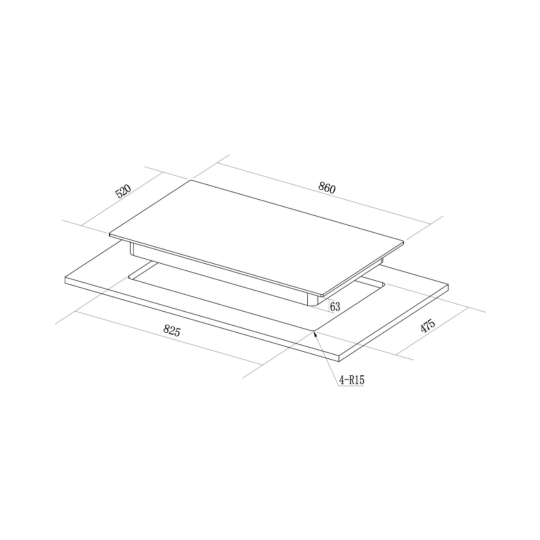 Hafele Built In Oven DIAMOND 77 BIO + Hafele Built-In Convection Microwave DIAMOND 34 MWO + Hafele 90 cm Wall Mounted Chimney TERESA NEO I-90 BLDC + Hafele 86 cm 4 Burner Hob Altius Plus Matt Series ALTIUS PLUS MATT GLASS 490
