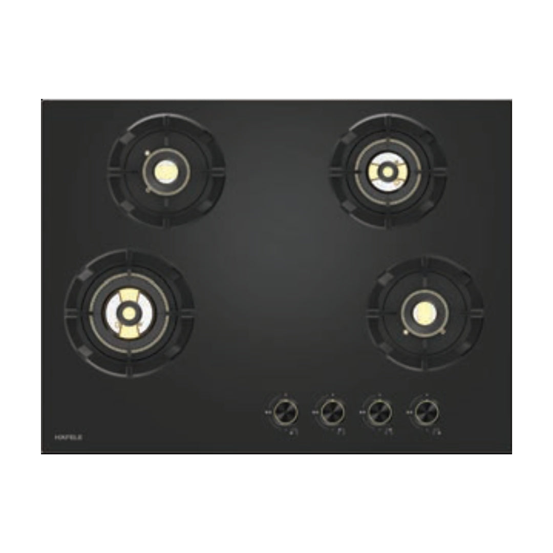 Hafele Built In Oven AURORA 80 + Hafele Built-In Microwave AURORA 25 + Hafele 60 cm Wall Mounted Chimney Essentia Series RENATA INCLINED 60 + Hafele 70 cm 4 Burner Hob Essentia Series AUGUSTA 470 + Hafele Free Standing Dishwasher AQUA NOIR 13 FS with 13 Place Settings