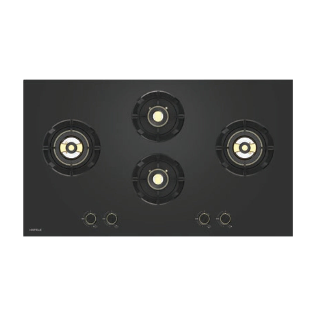Hafele 90 cm Wall Mounted Chimney Essentia Series RENATA T-90 HOOD + Hafele 90 cm 4 Burner Hob Essentia Series AUGUSTA 490
