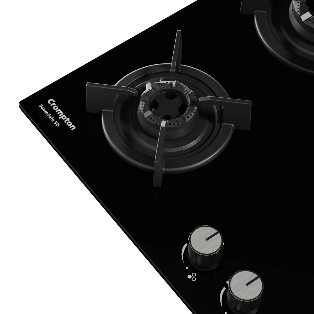 Crompton 60 cm 3 Burner Hob Sensosafe HOB-SS3D603-MBL