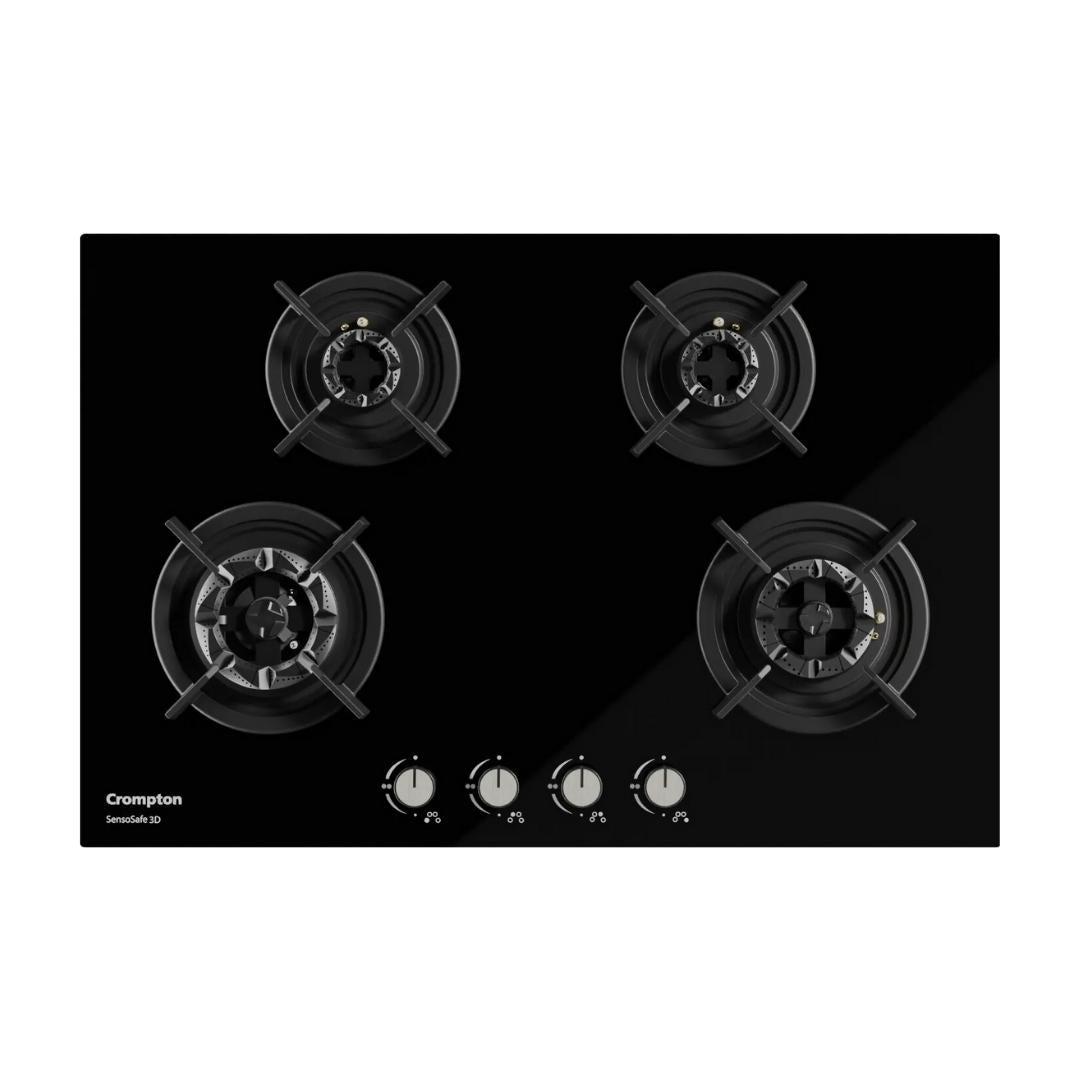Crompton 78 cm 4 Burner Hob Sensosafe HOB-SS3D784-MBL