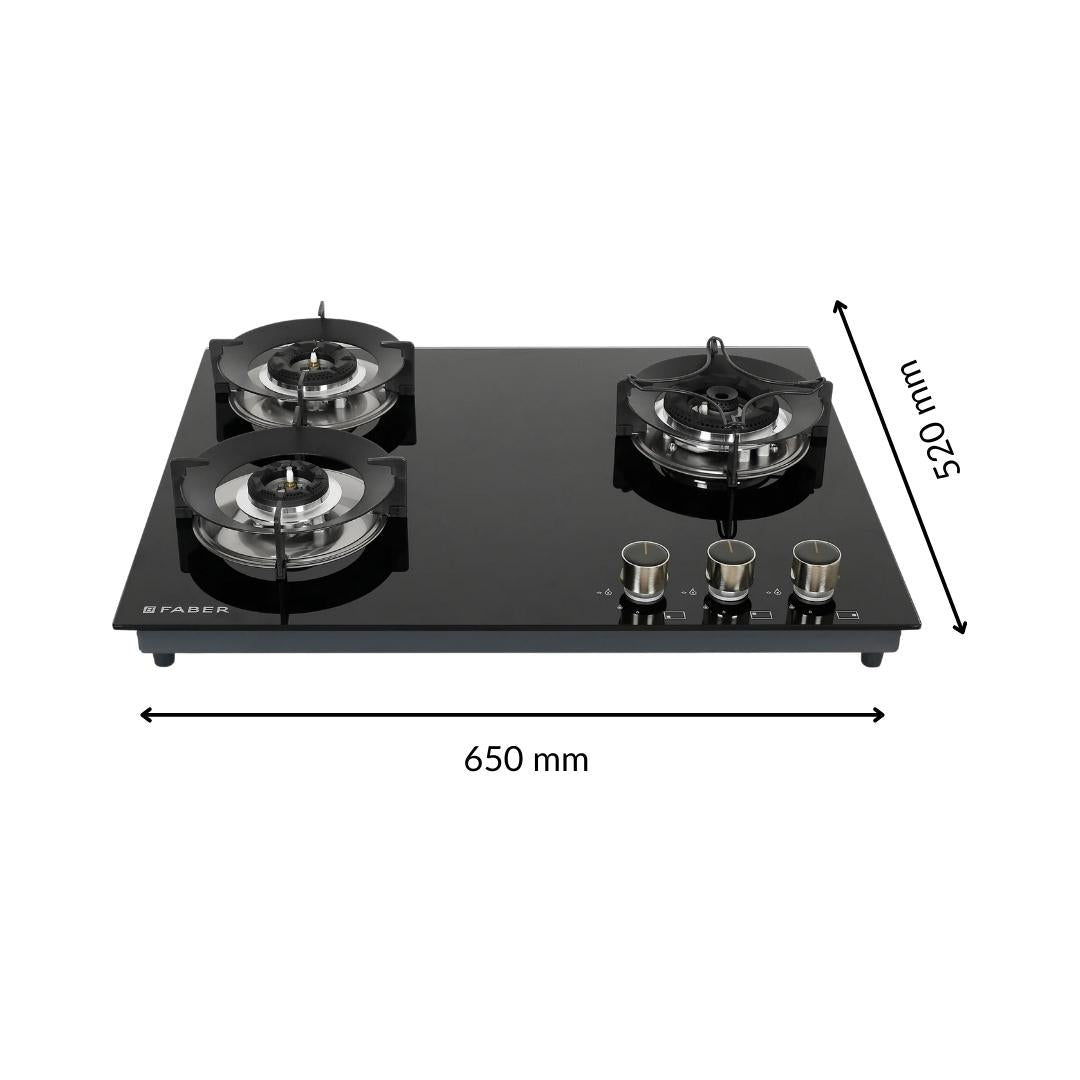Faber 65 cm 3 Burner Hob Superia Series SUPERIA HT653 BR AI