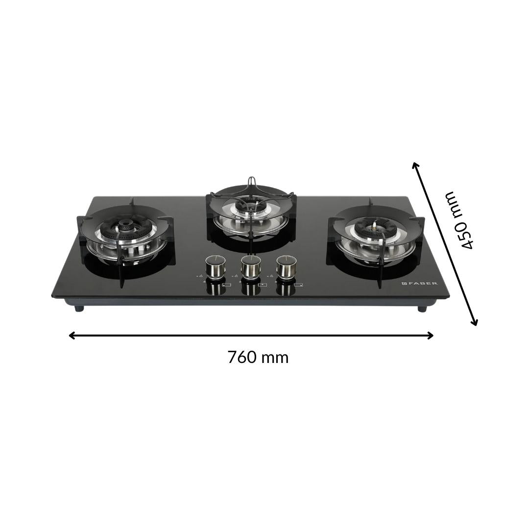 Faber 76 cm 3 Burner Hob Superia Series SUPERIA HT763 BR AI