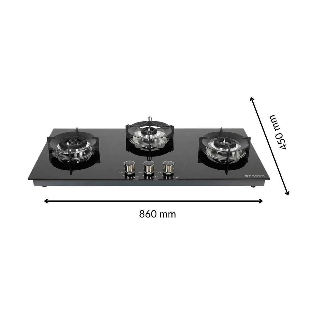 Faber 90 cm 3 Burner Hob Superia Series SUPERIA HT903 BR AI