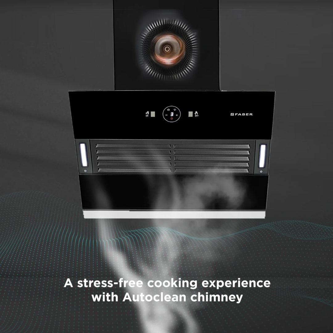 Faber 60 cm Wall Mounted Chimney HOOD VERTIGO FL SC AC BK 60