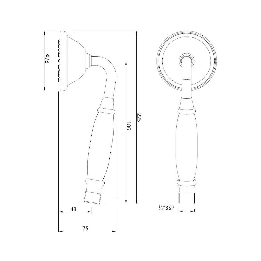 Jaquar Single Flow Hand Shower HSH-ABR-9537N - Antique Bronze