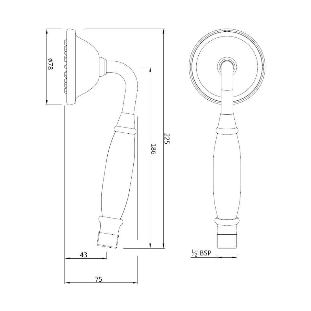 Jaquar Single Flow Hand Shower HSH-GDS-9537N - Gold Dust
