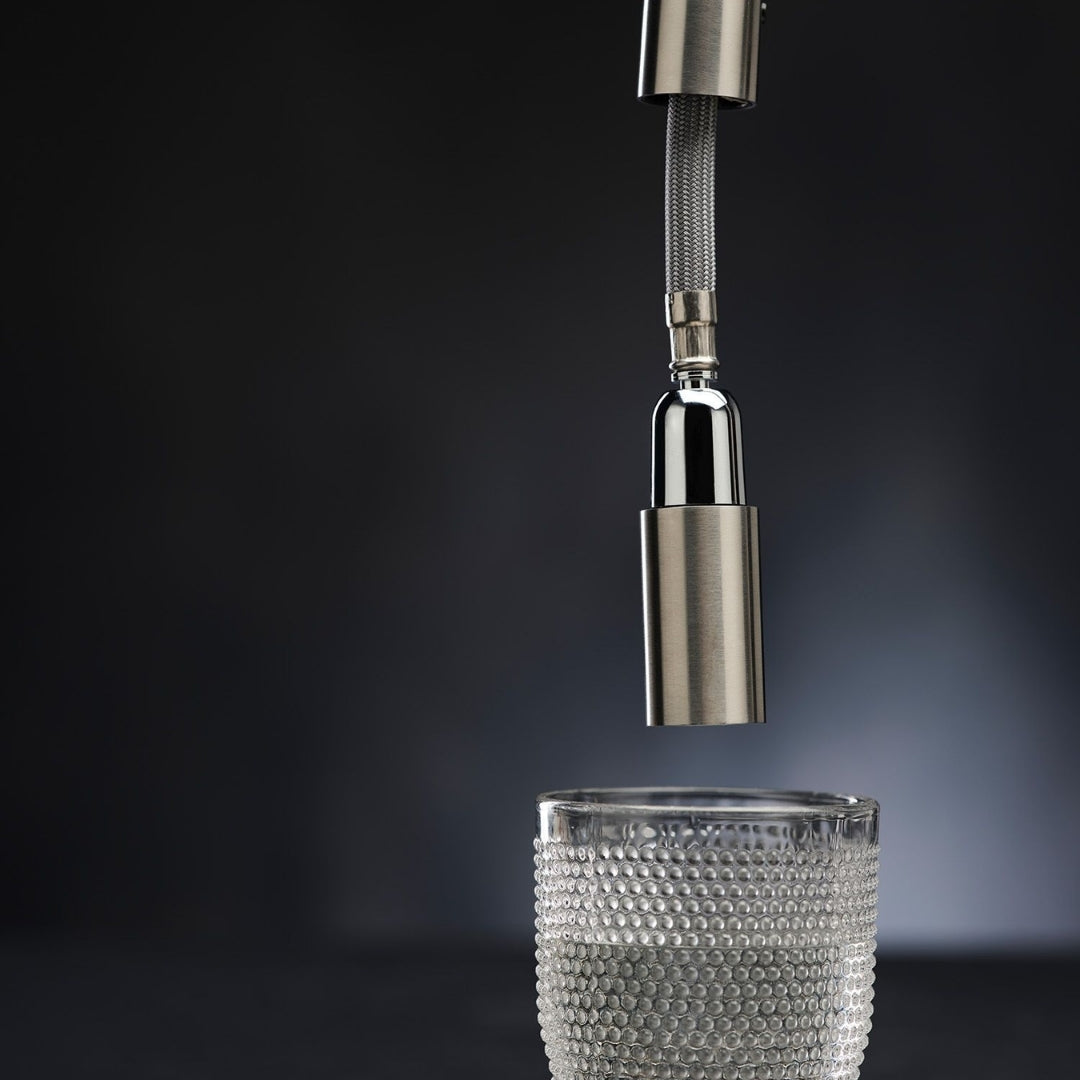 Reginox Table Mounted Pull-Down Kitchen Sink Mixer HURON with Swinging Spout in Stainless Steel Finish