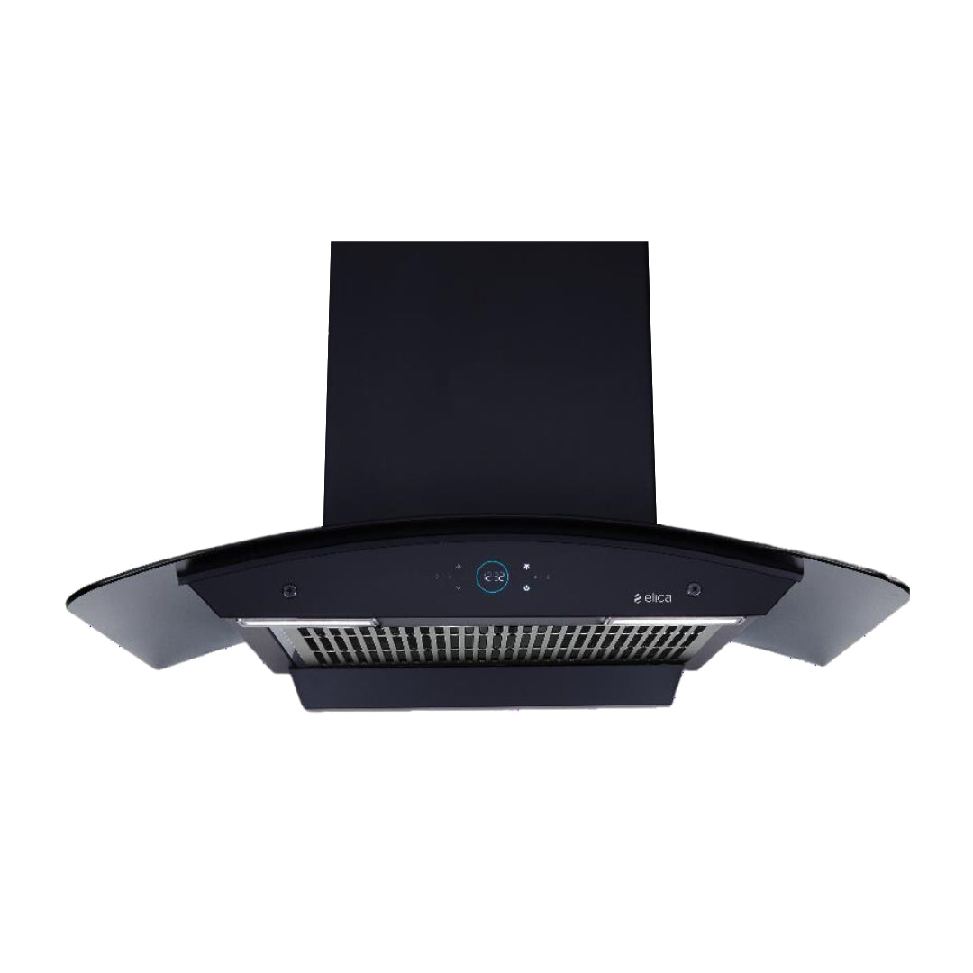 Elica 90 cm Wall Mounted Chimney Ismart Series ISMART GLACE FL HAC 90 LTW NERO