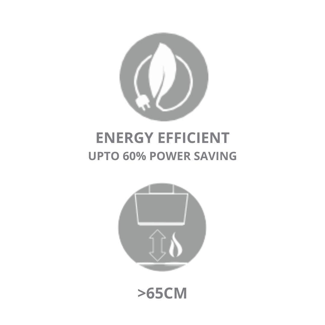 Elica 90 cm Wall Mounted Chimney Ismart Series ISMART GLACE HAC BF LTW 90 NERO