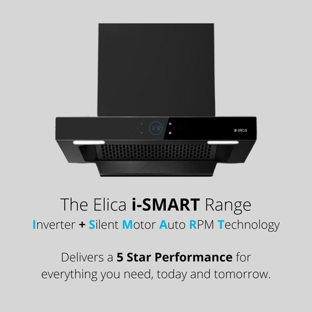 Elica 60 cm Wall Mounted Chimney Ismart Series ISMART SPOT FL HAC 60 LTW NERO