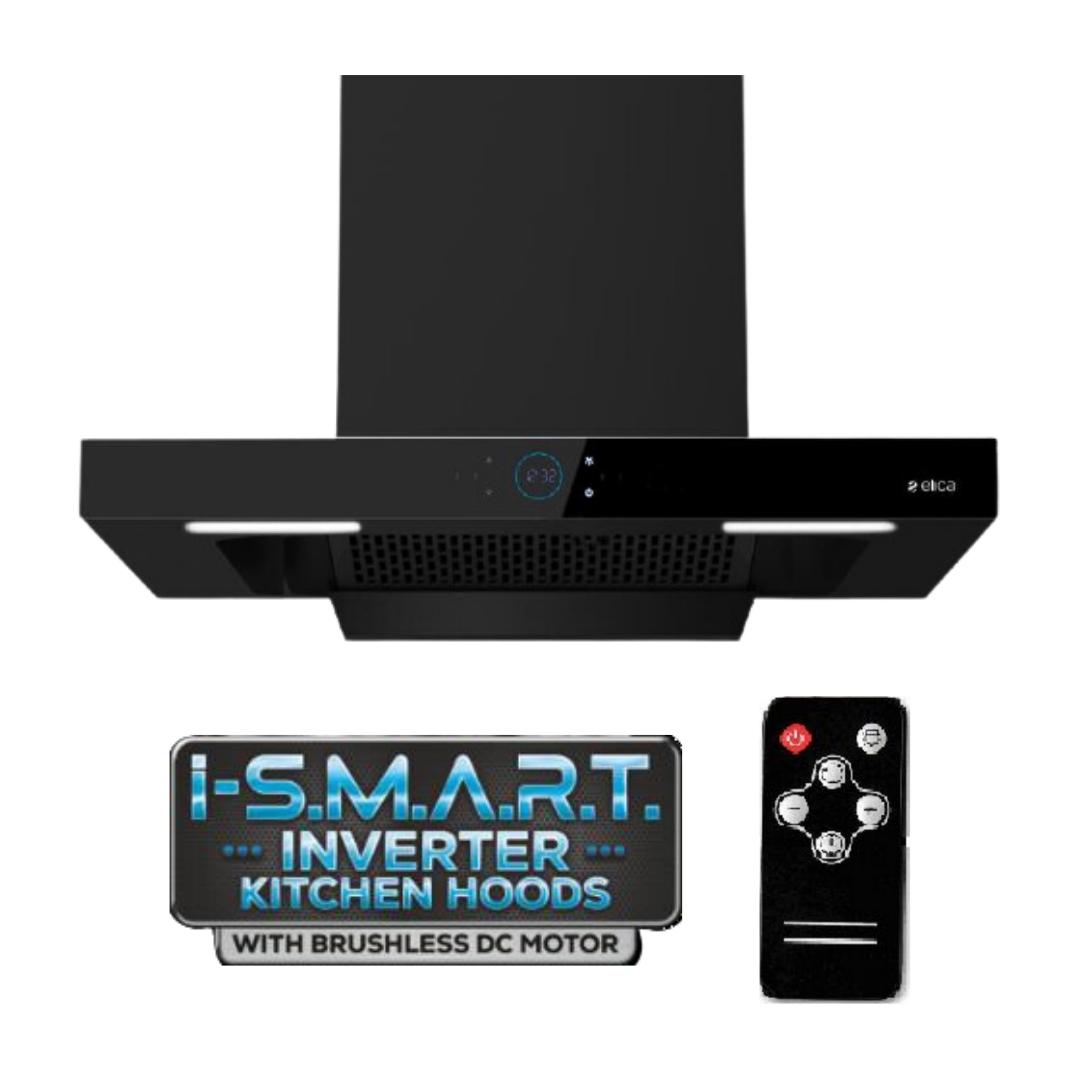 Elica 75 cm Wall Mounted Chimney Ismart Series ISMART SPOT FL HAC 75 LTW NERO