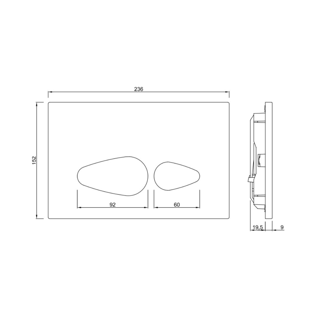 Jaquar Flush Plate Vignette Prime JCP-BLM-812415 - Black Matt