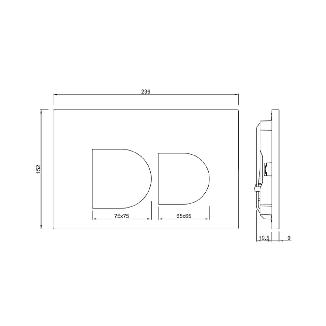 Jaquar Flush Plate D'Arc JCP-CHR-372415 - Chrome