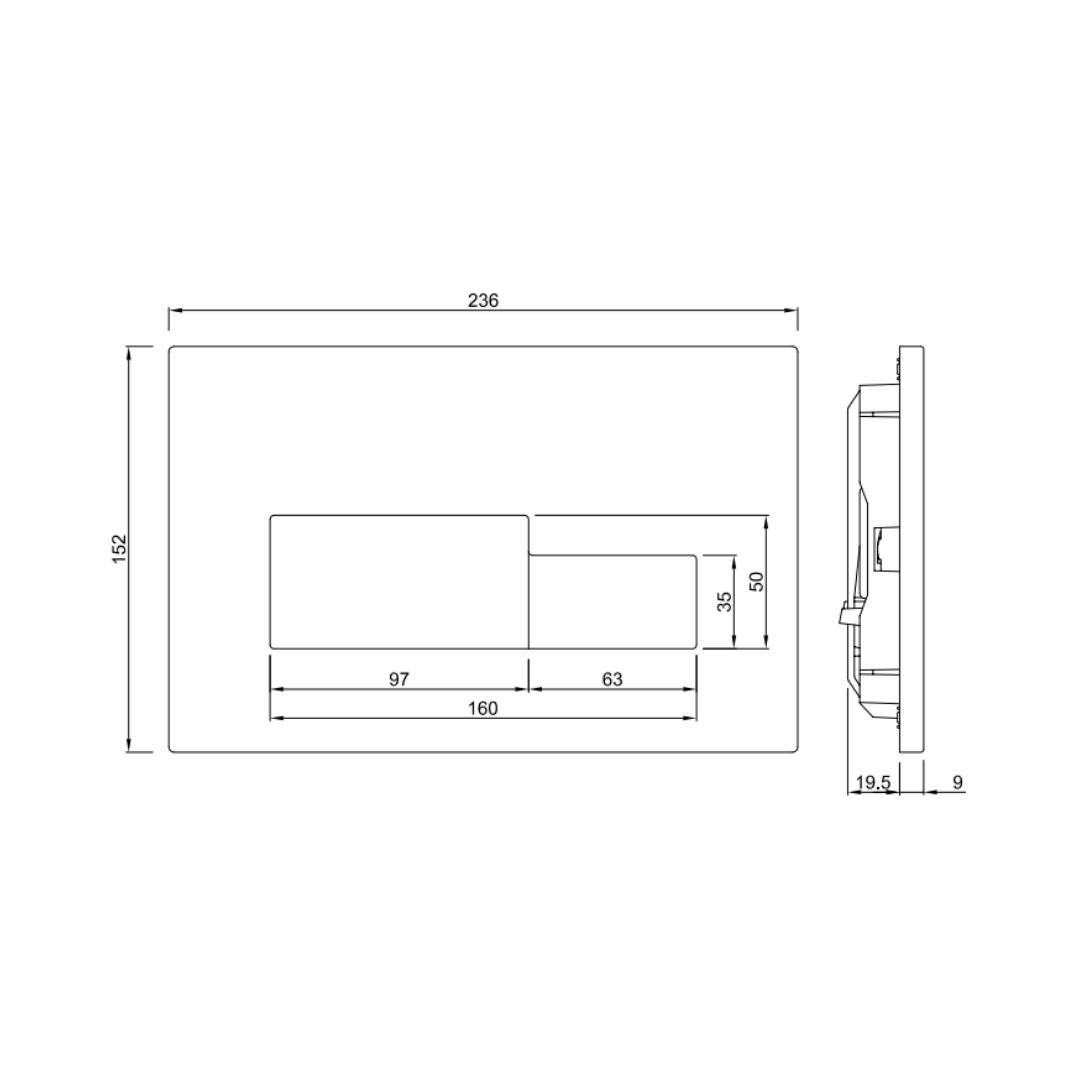Jaquar Flush Plate Aria JCP-CHR-392415 - Chrome