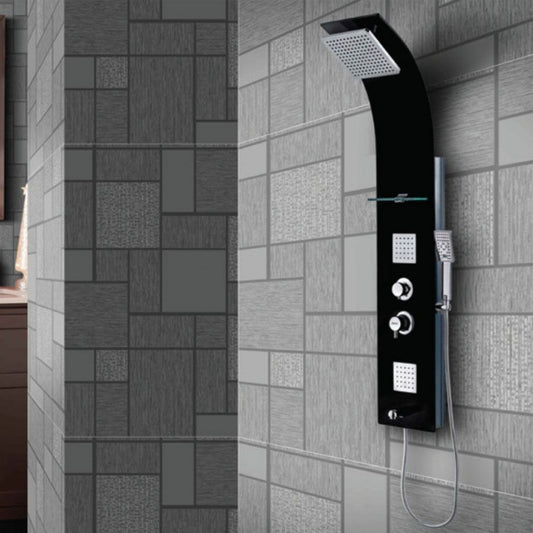 Jaquar Thermostatic 4 Way Shower Panel JPL-BLK-ST86112 - Black Glass