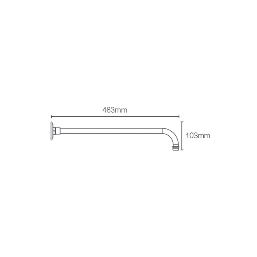 Kohler Wall Mounted Round 463 mm Shower Arm 16346IN-BV - Brushed Bronze