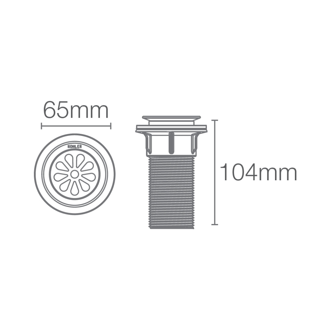 Kohler 2 inches Regular Waste Coupling K-20746IN-BV - Brushed Bronze
