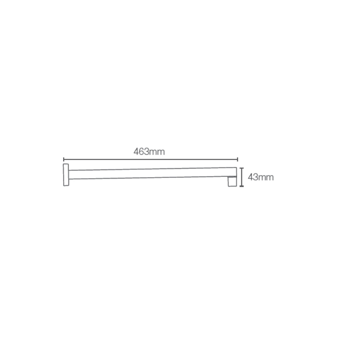 Kohler Wall Mounted Rectangle 463 mm Shower Arm 22308IN-CP - Chrome