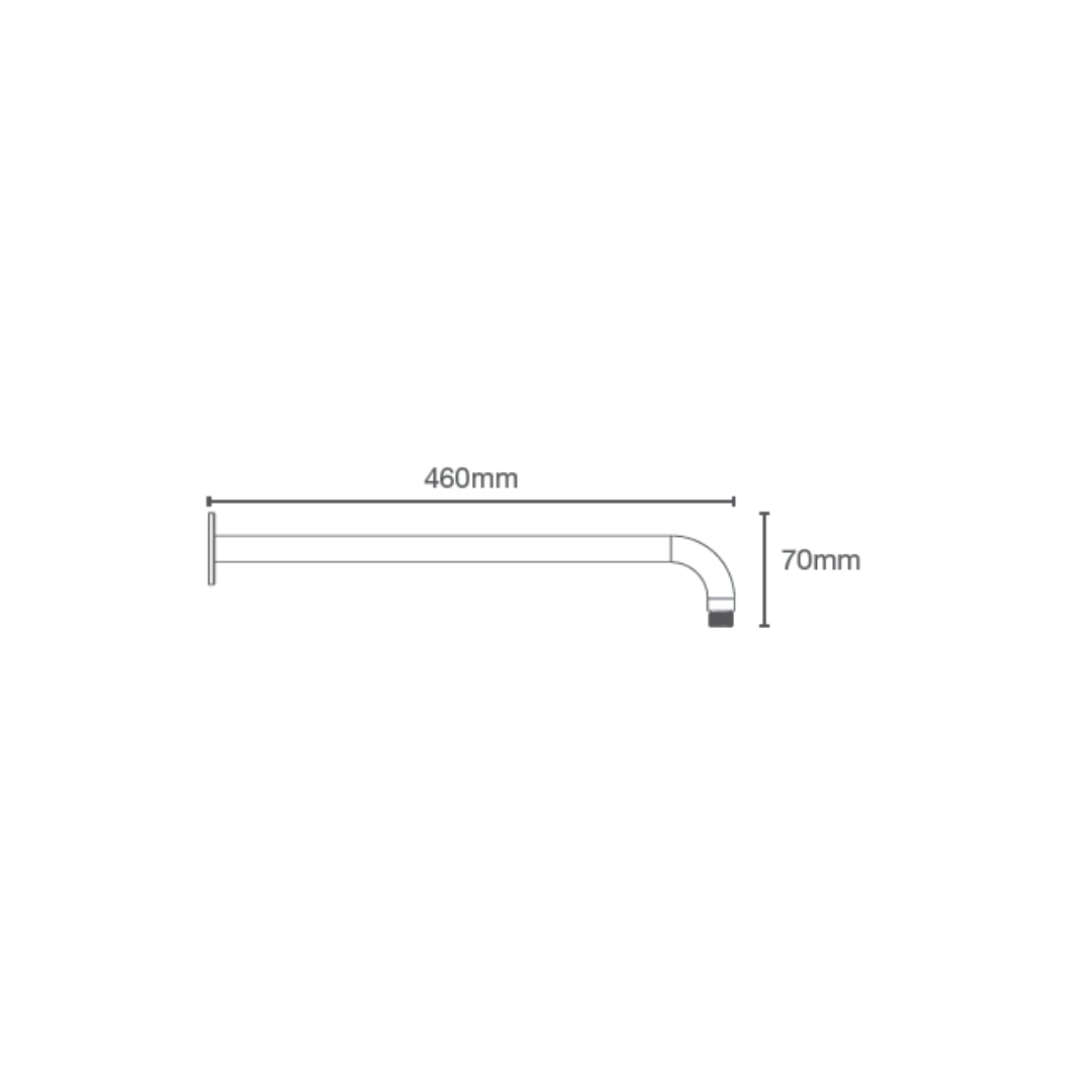 Kohler Wall Mounted Round 460 mm Shower Arm 22446IN-BL - Black Matt
