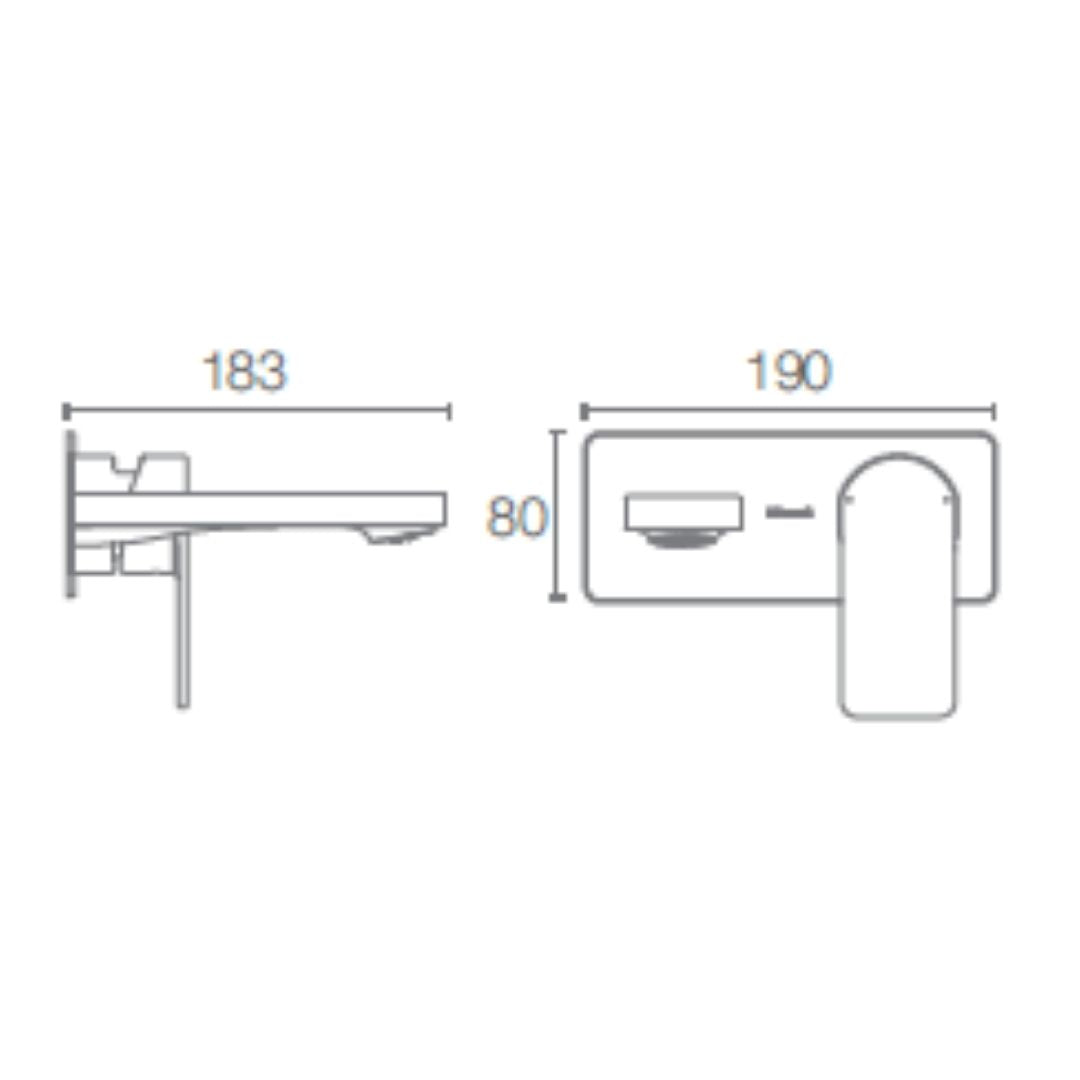 Kohler Wall Mounted Basin Mixer Parallel K-23486IN-4ND-AF - French Gold